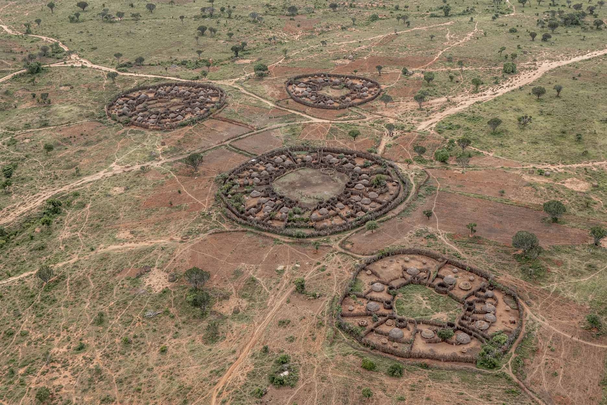 Picture of Karamojang villages from above Picture of Karamojang villages from above